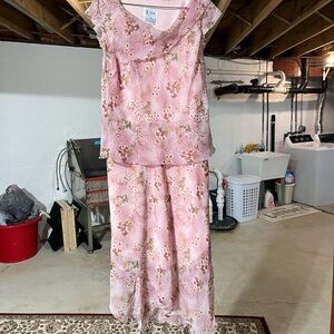 Pink formal floral dress